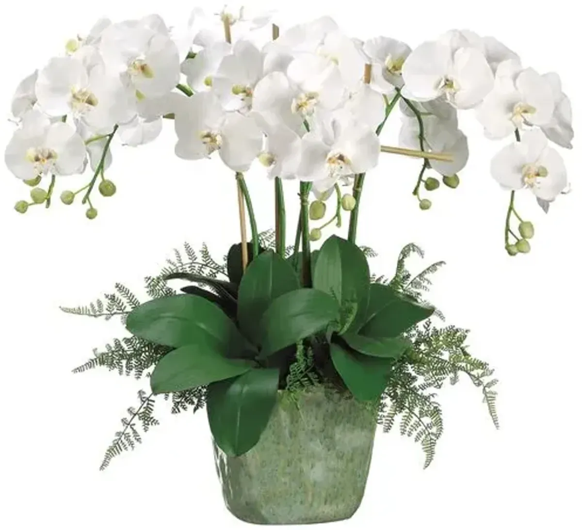 28" Phalaenopsis Orchid Arrangement - Faux - White