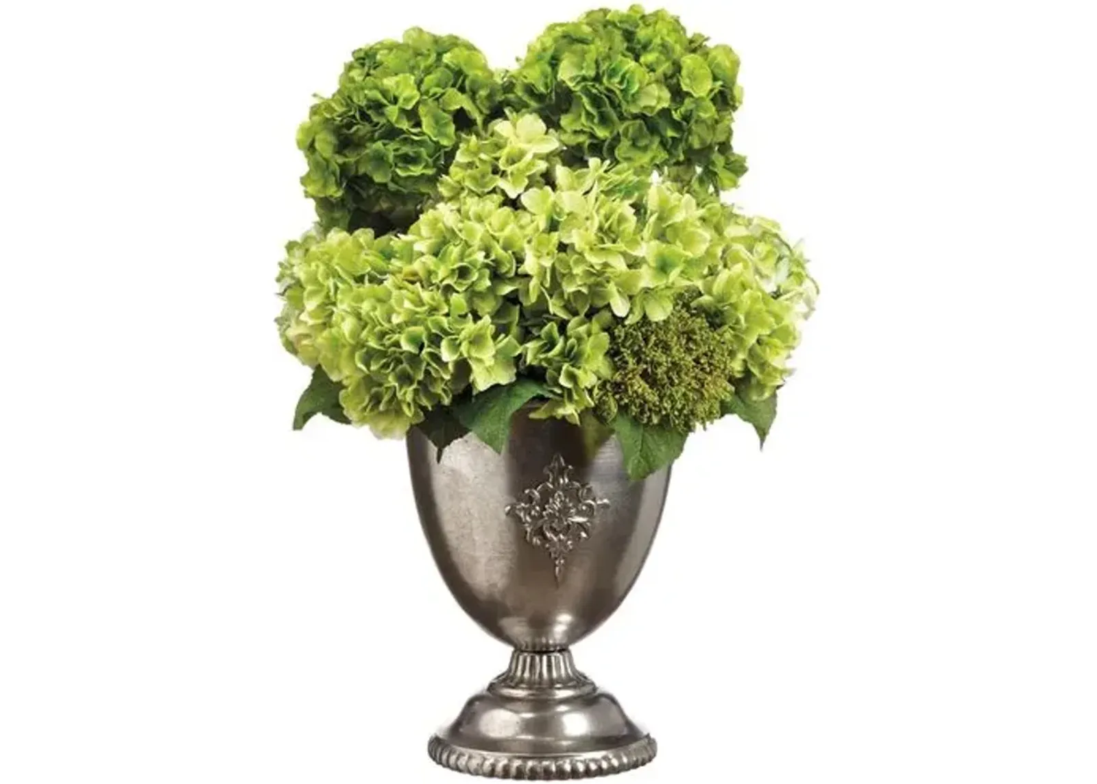 31" Leafy Hydrangea Arrangement - Faux - Green