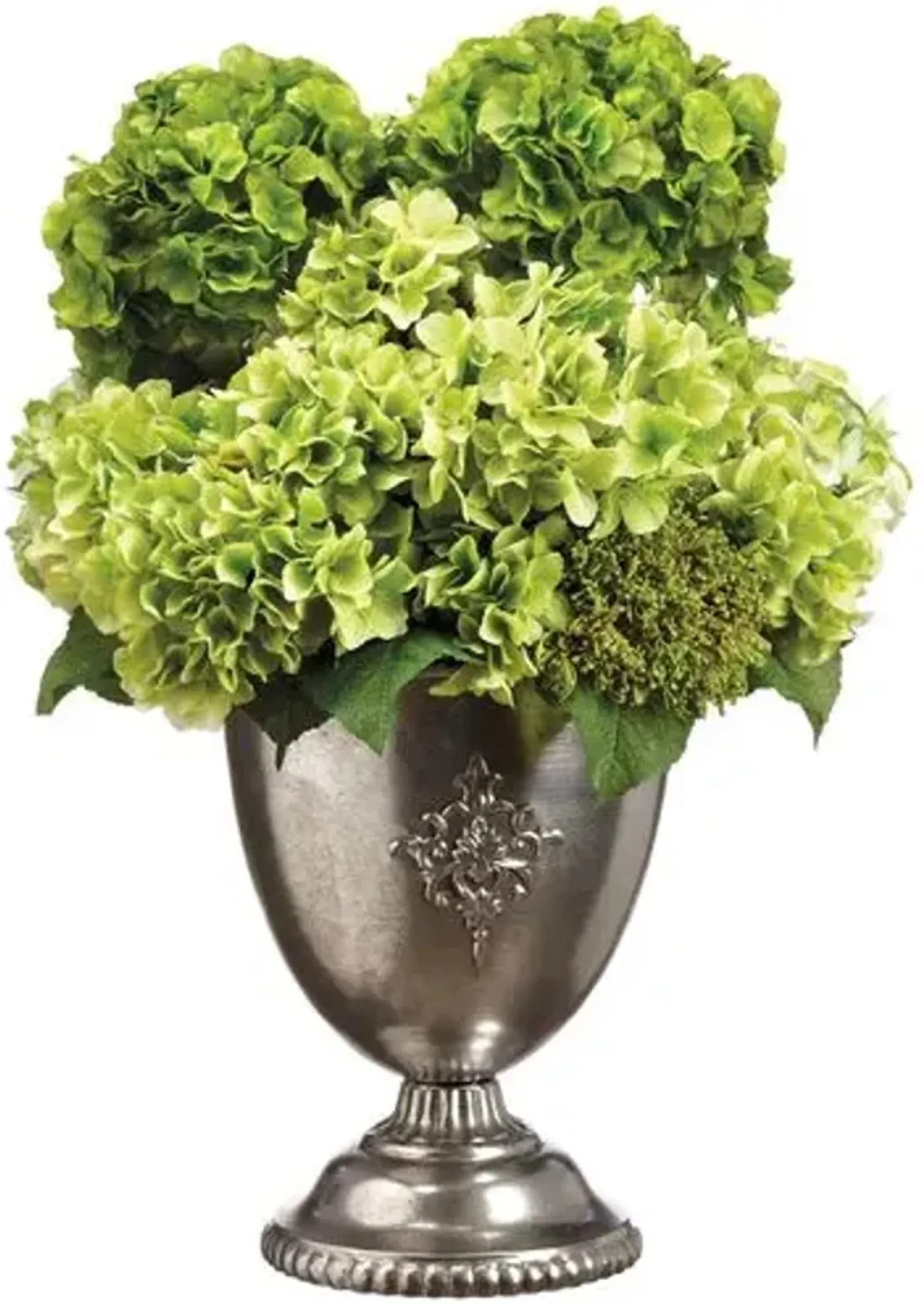 31" Leafy Hydrangea Arrangement - Faux - Green