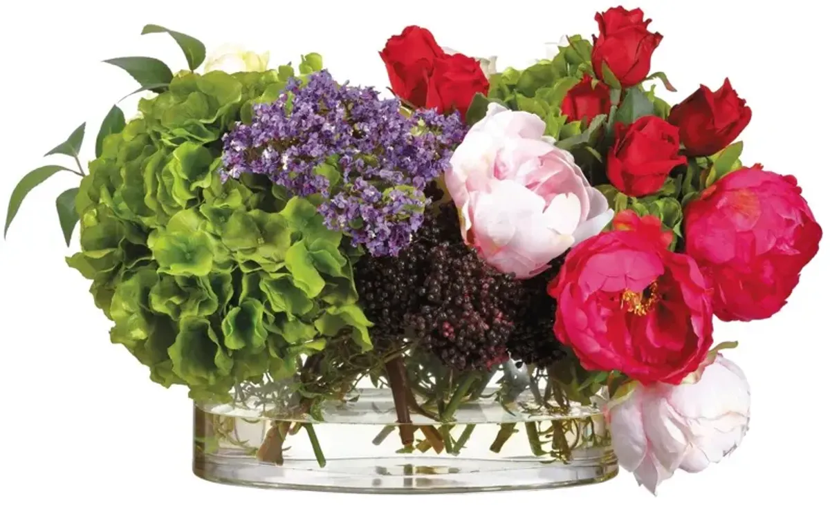 22" Hydrangea & Peony Arrangement, Faux
