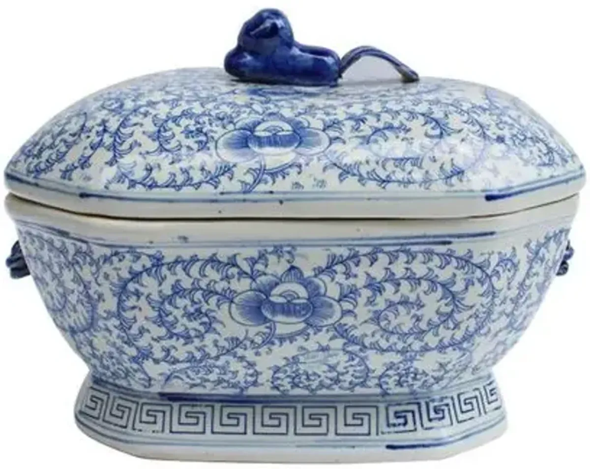 14" Butera Jar - Blue/White