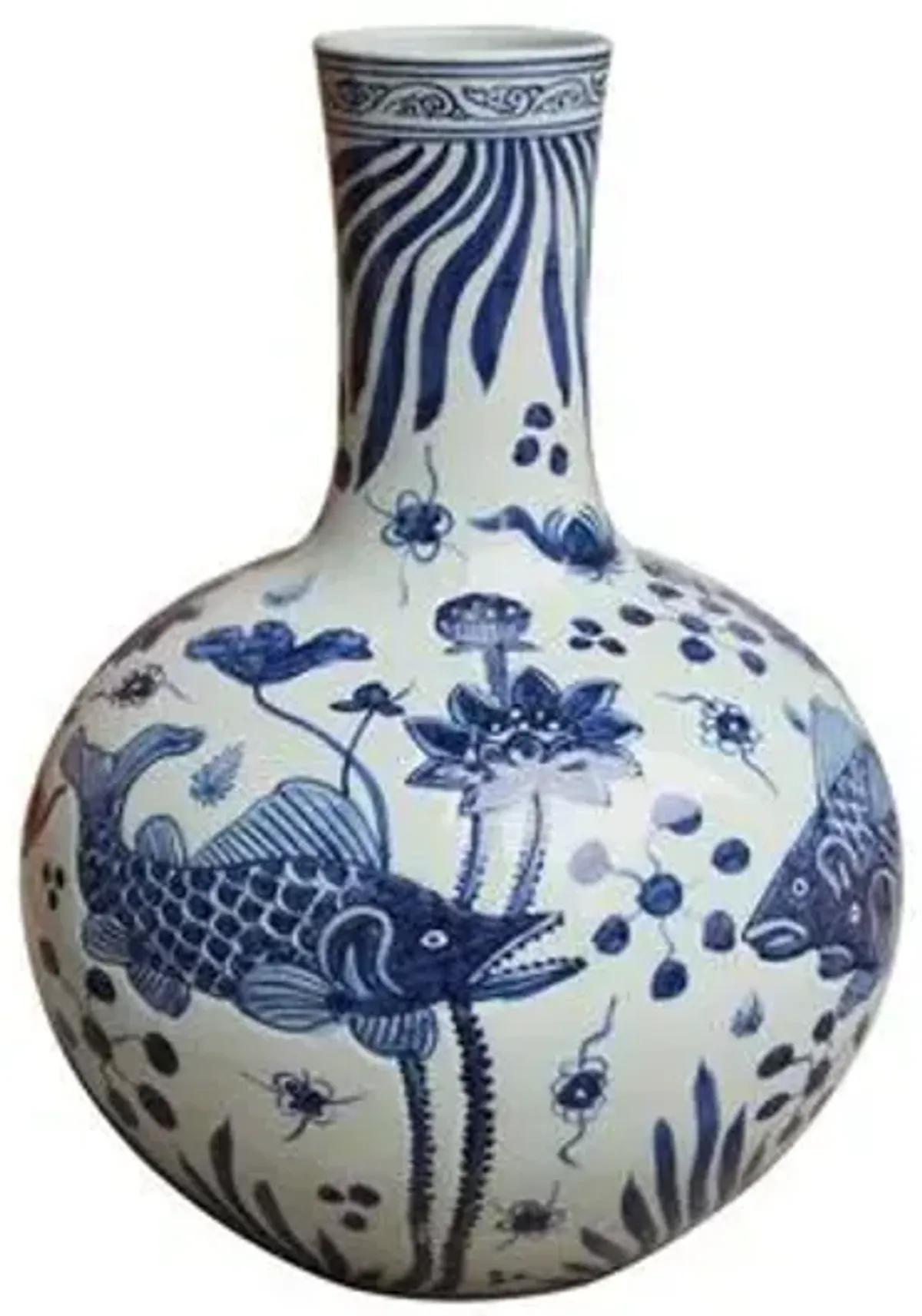 22" Herman Vase - Blue/White