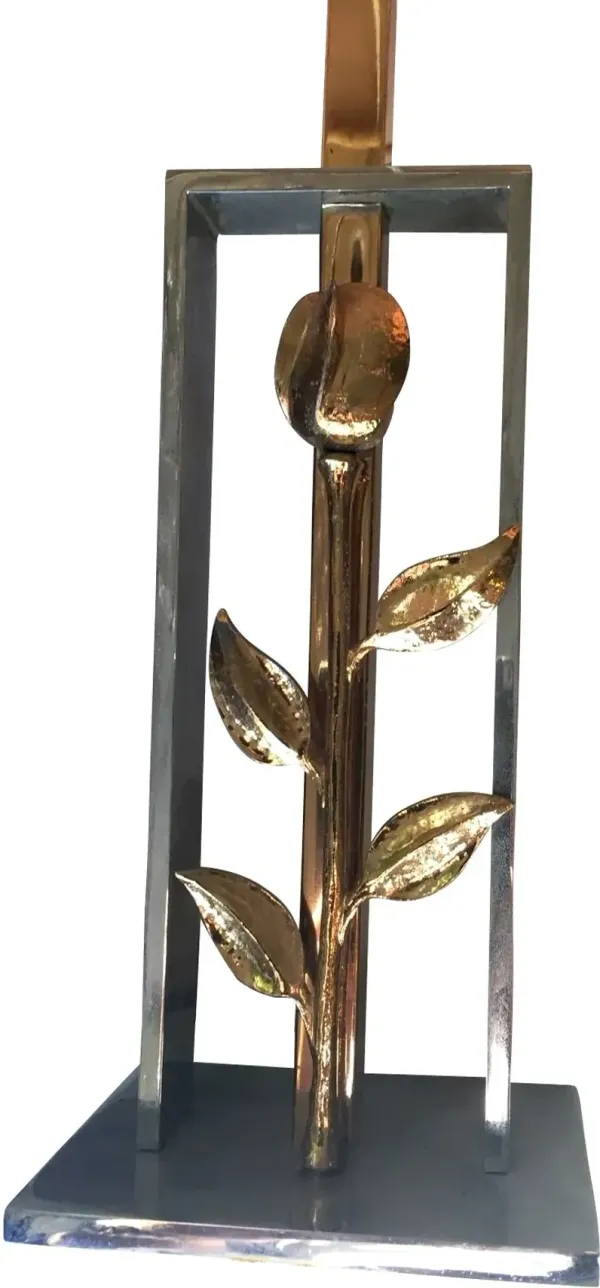 Maison Jansen Bronze Doré & Chrome Lamp - Something Vintage