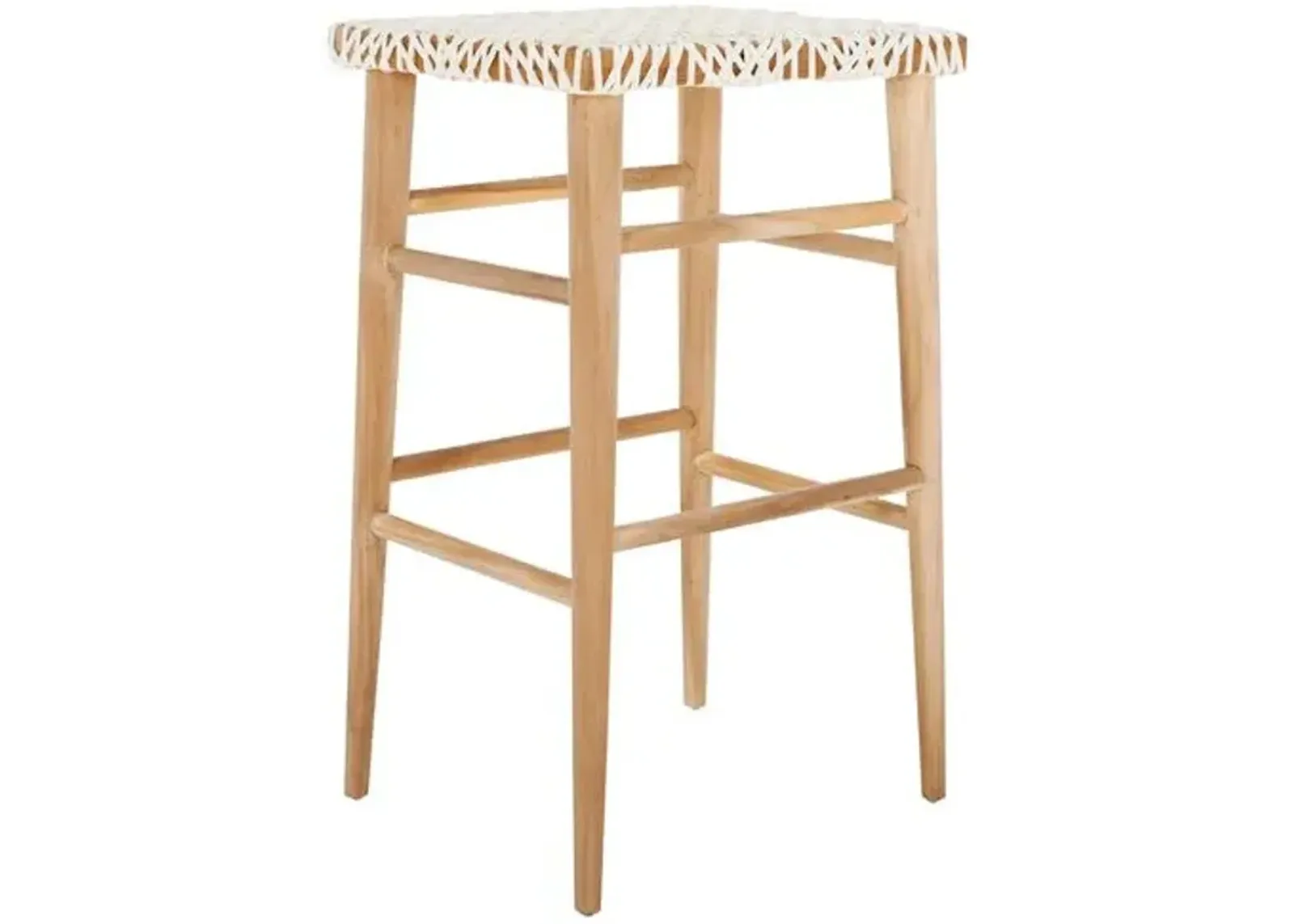 Isidra Barstool - White/Natural - Beige