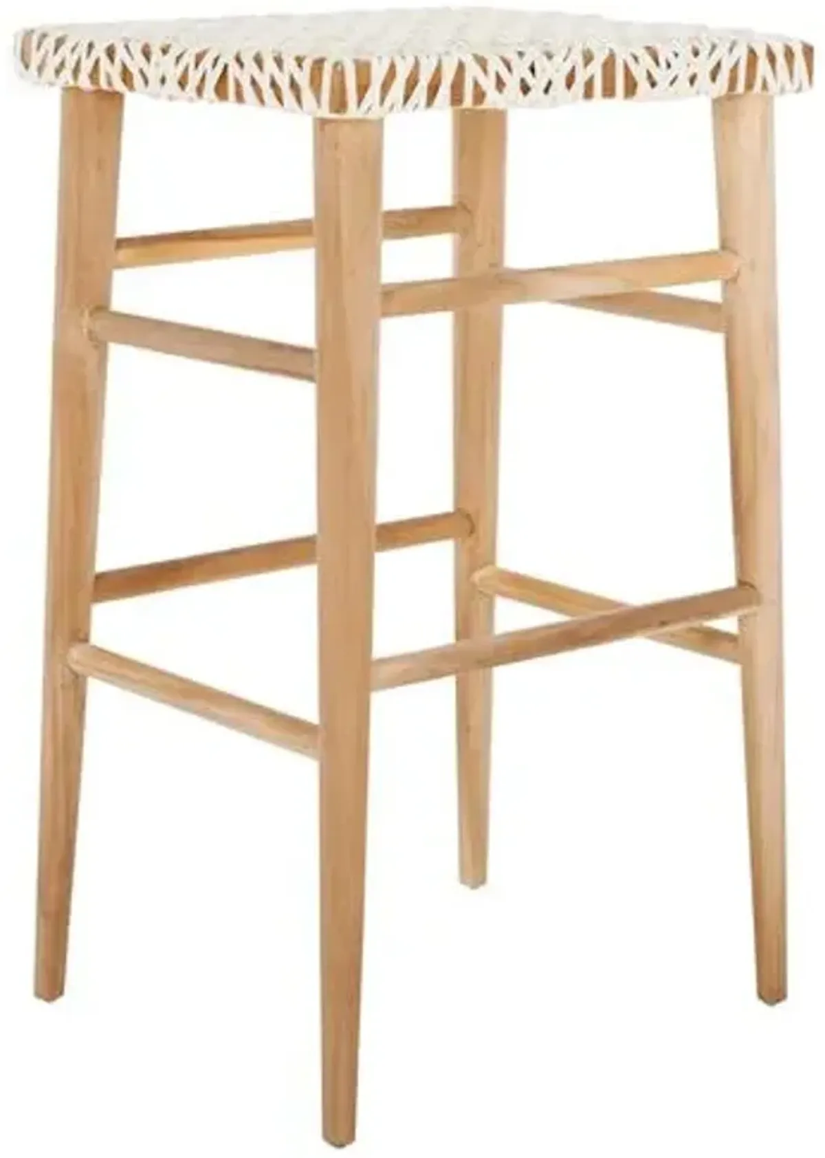 Isidra Barstool - White/Natural - Beige