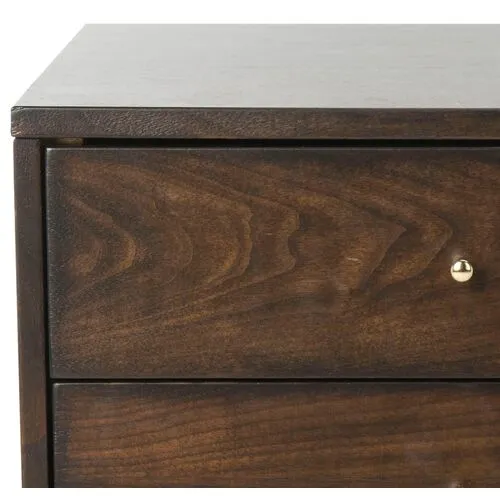 Lyla Nightstand - Walnut/Gold