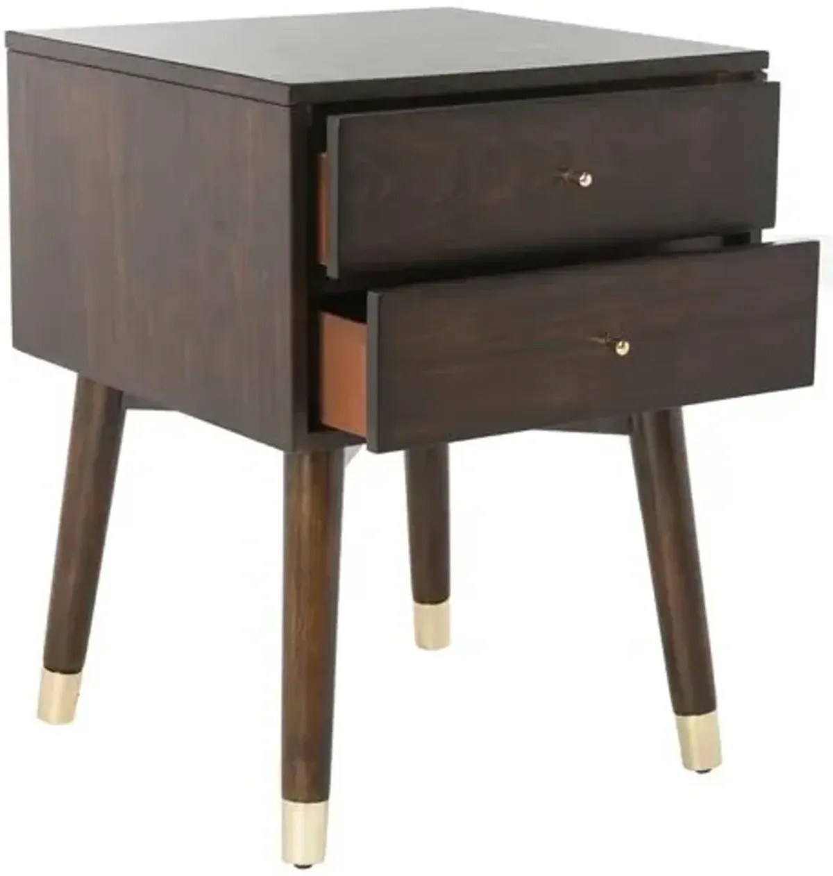 Lyla Nightstand - Walnut/Gold