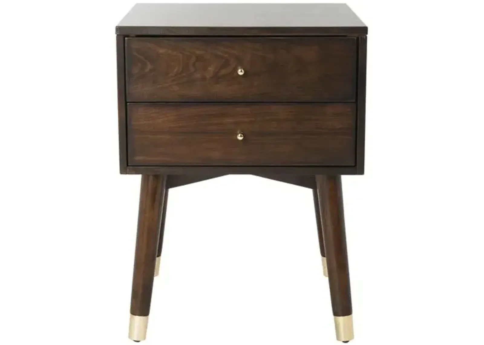 Lyla Nightstand - Walnut/Gold