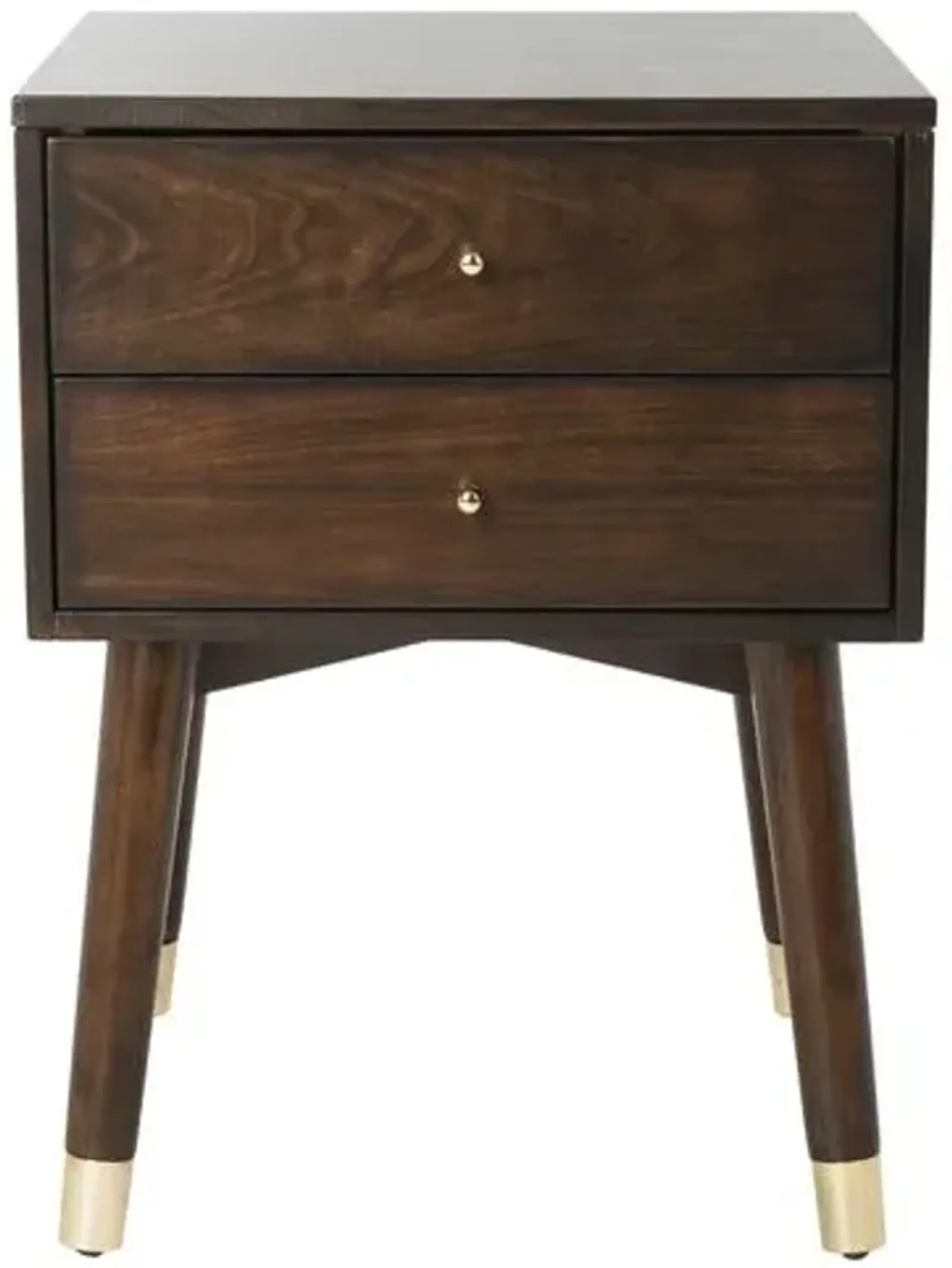 Lyla Nightstand - Walnut/Gold