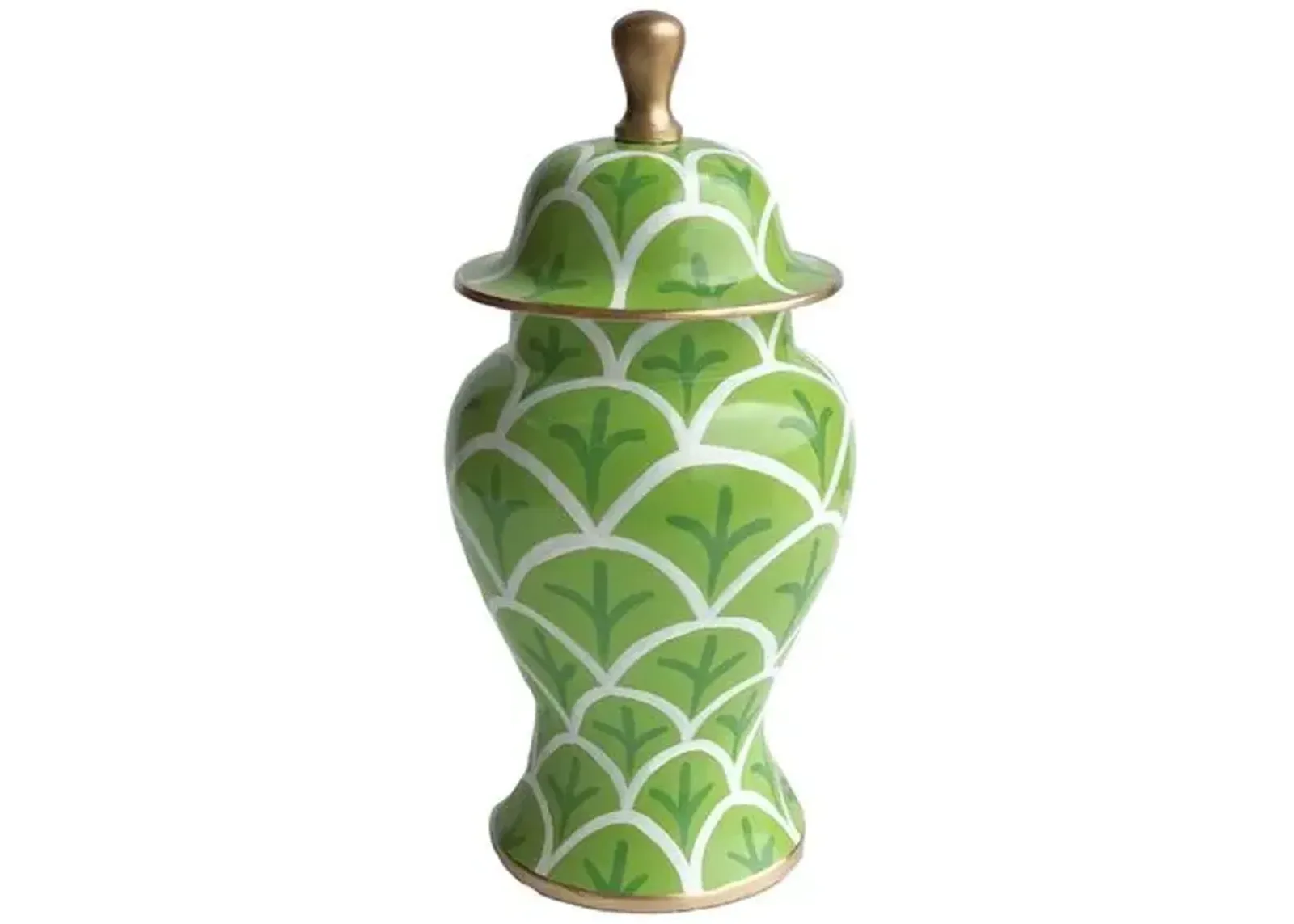 13" Bedford Ginger Jar - Green - Dana Gibson