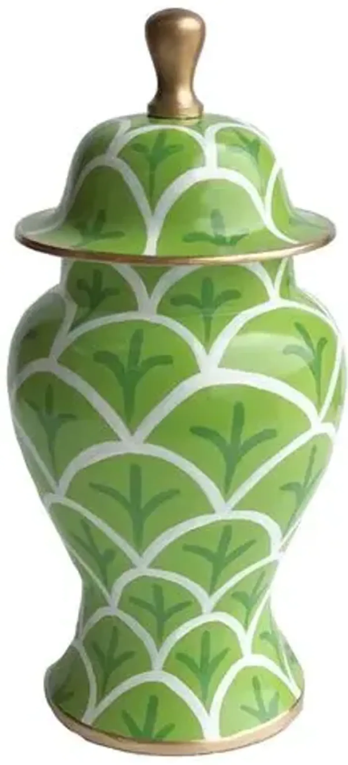 13" Bedford Ginger Jar - Green - Dana Gibson