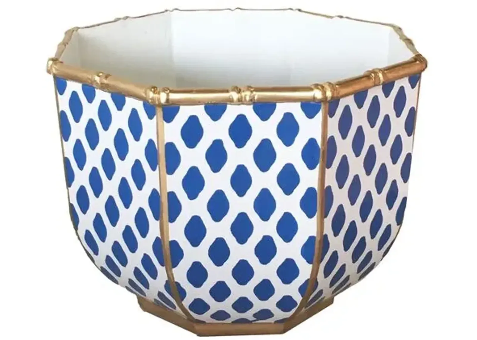 11" Bamboo-Style Decorative Bowl - Navy/White - Dana Gibson - Blue