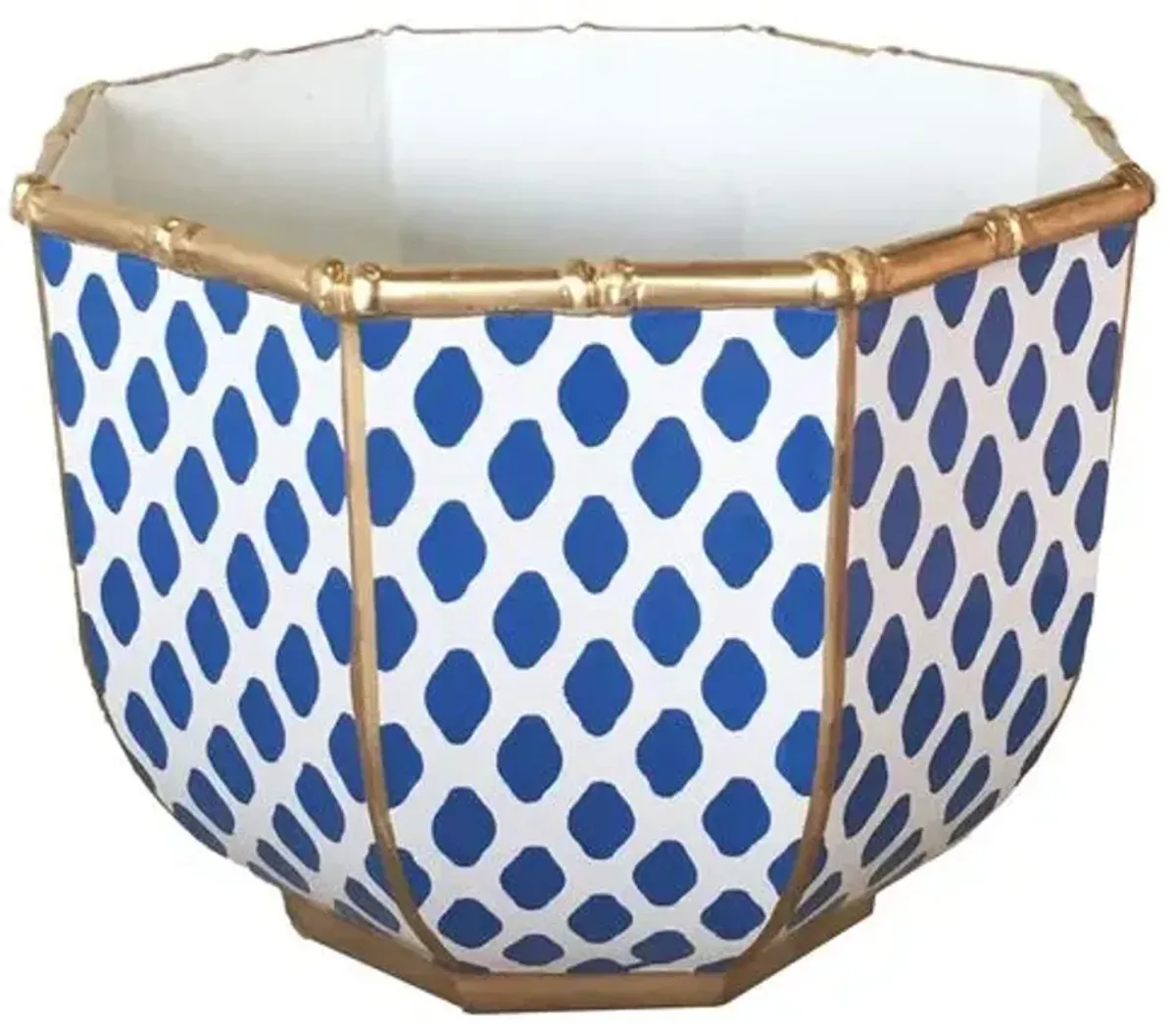 11" Bamboo-Style Decorative Bowl - Navy/White - Dana Gibson - Blue