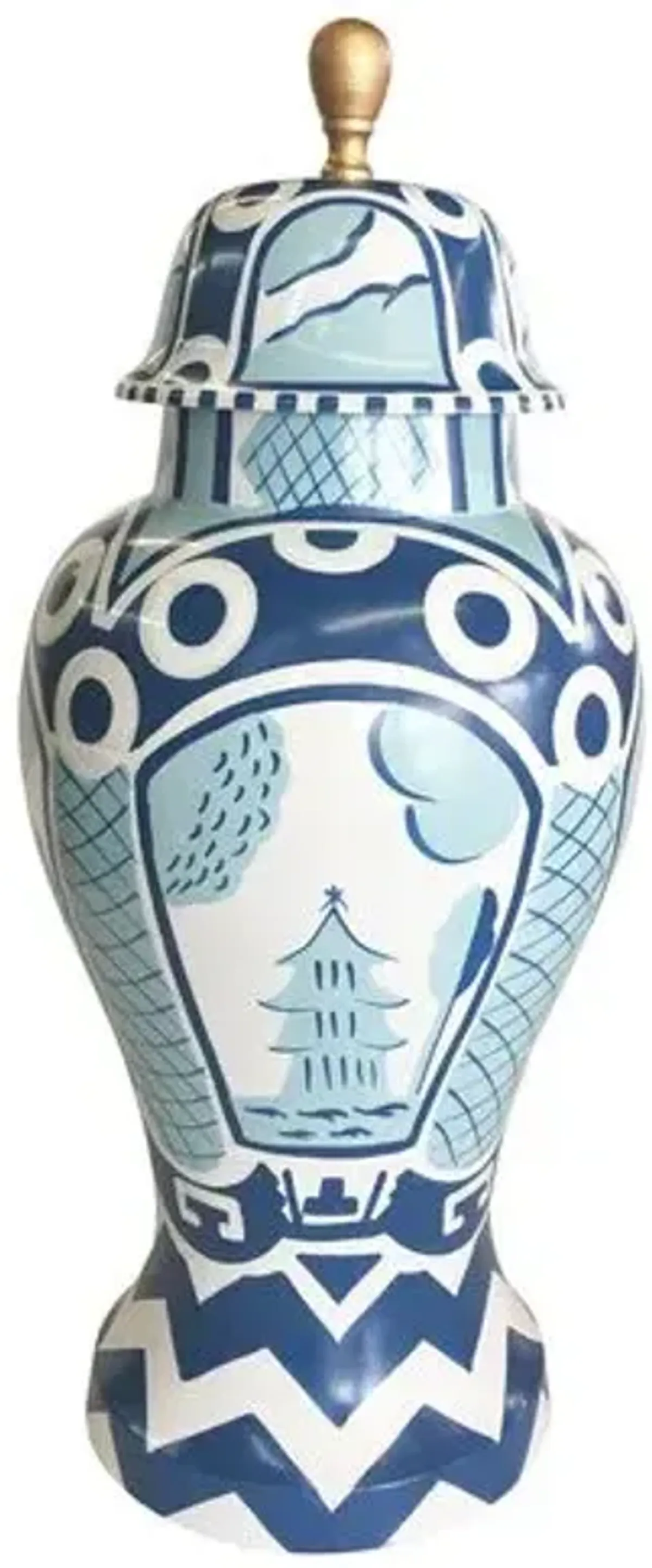 15" Palace Ginger Jar - Blue/White - Dana Gibson