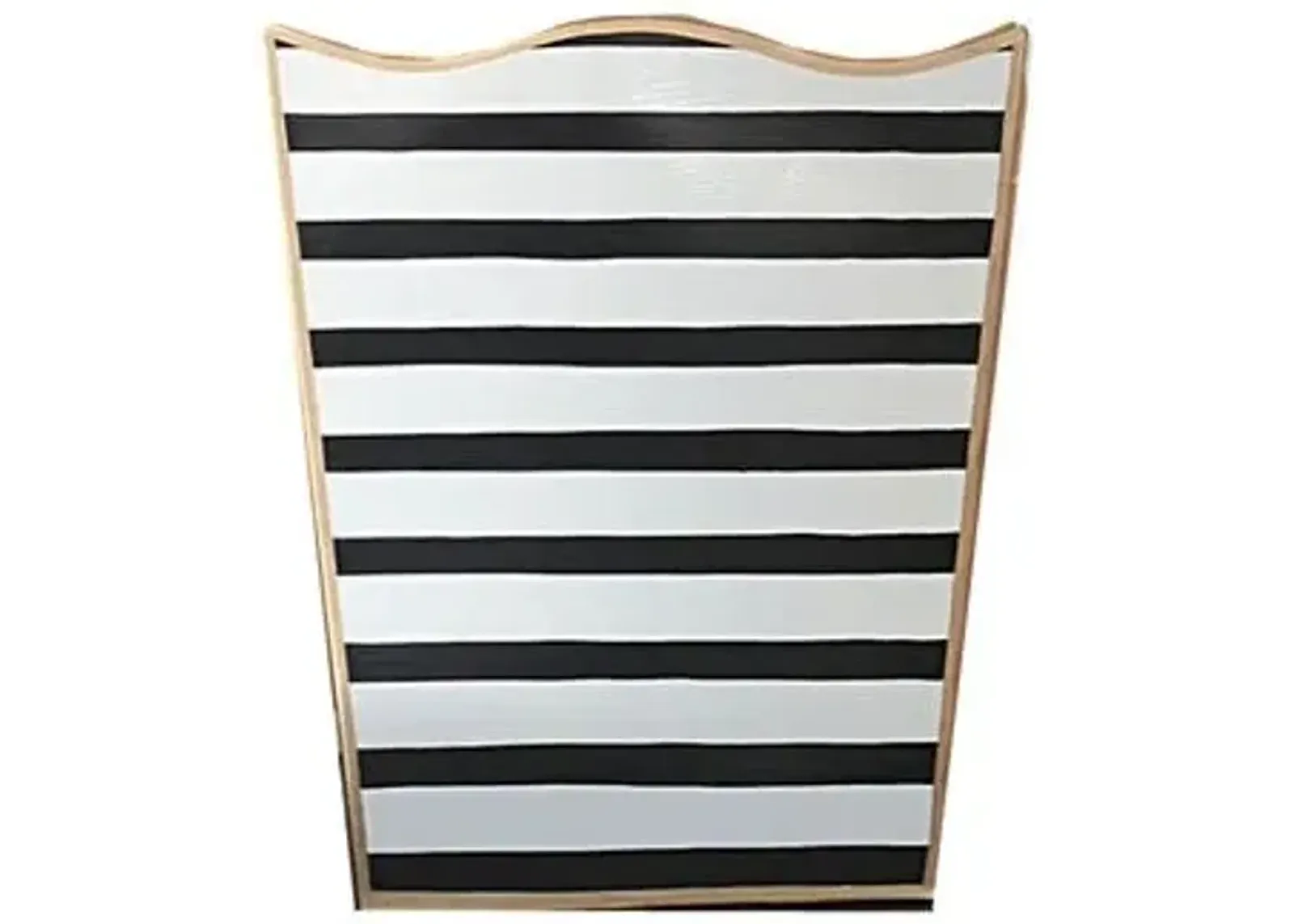 12" Pinstripe Wastebasket - Black/White - Dana Gibson - Multi