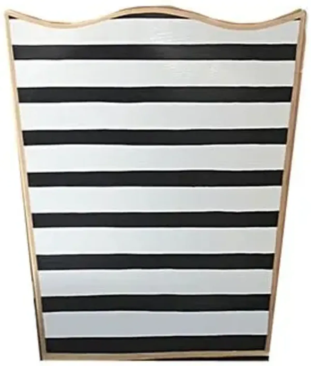 12" Pinstripe Wastebasket - Black/White - Dana Gibson - Multi