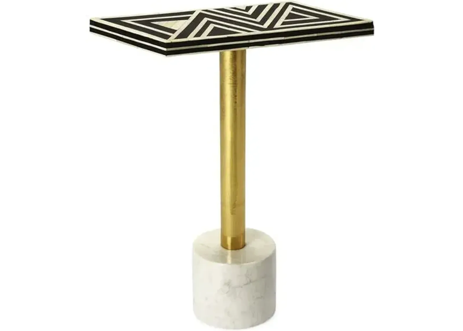 Vance Side Table - Black/White - Handcrafted