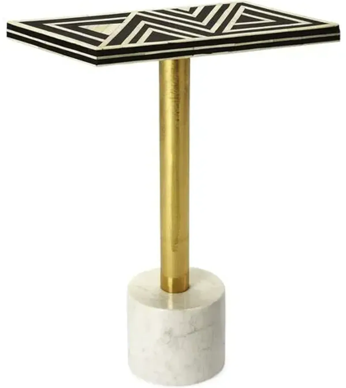 Vance Side Table - Black/White - Handcrafted