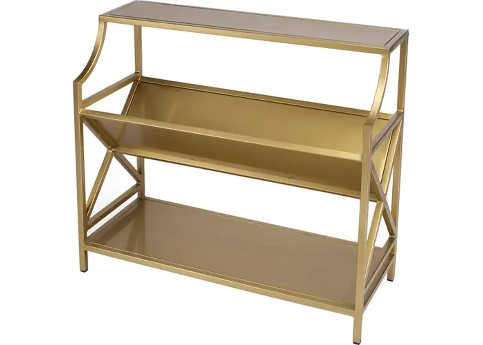 Penza 2-Tier 36"W Bookcase - Gold