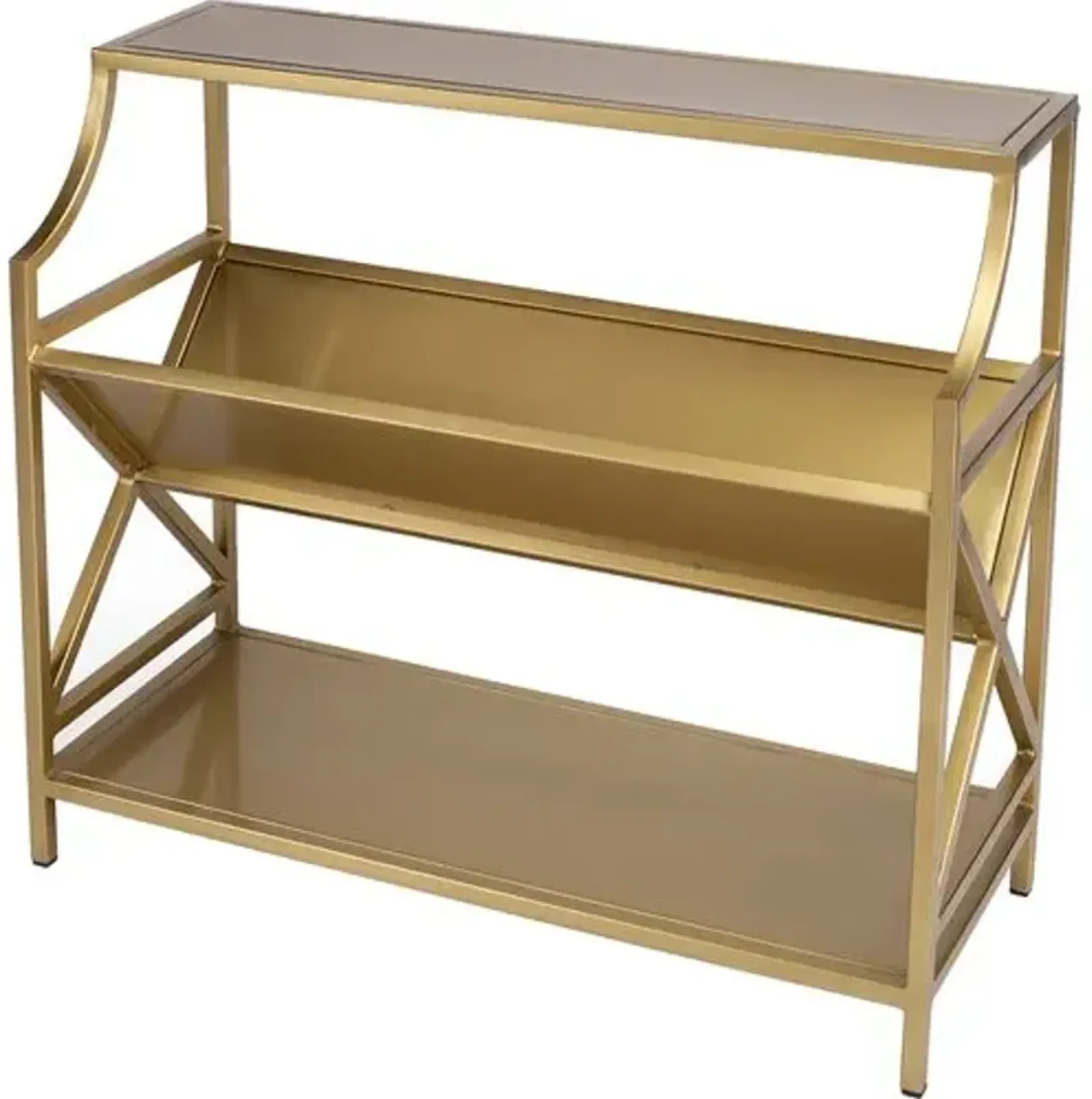 Penza 2-Tier 36"W Bookcase - Gold