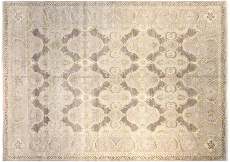 12'x15' Sari Lincoln Hand-Knotted Rug - Gray - F.J. Kashanian - Gray