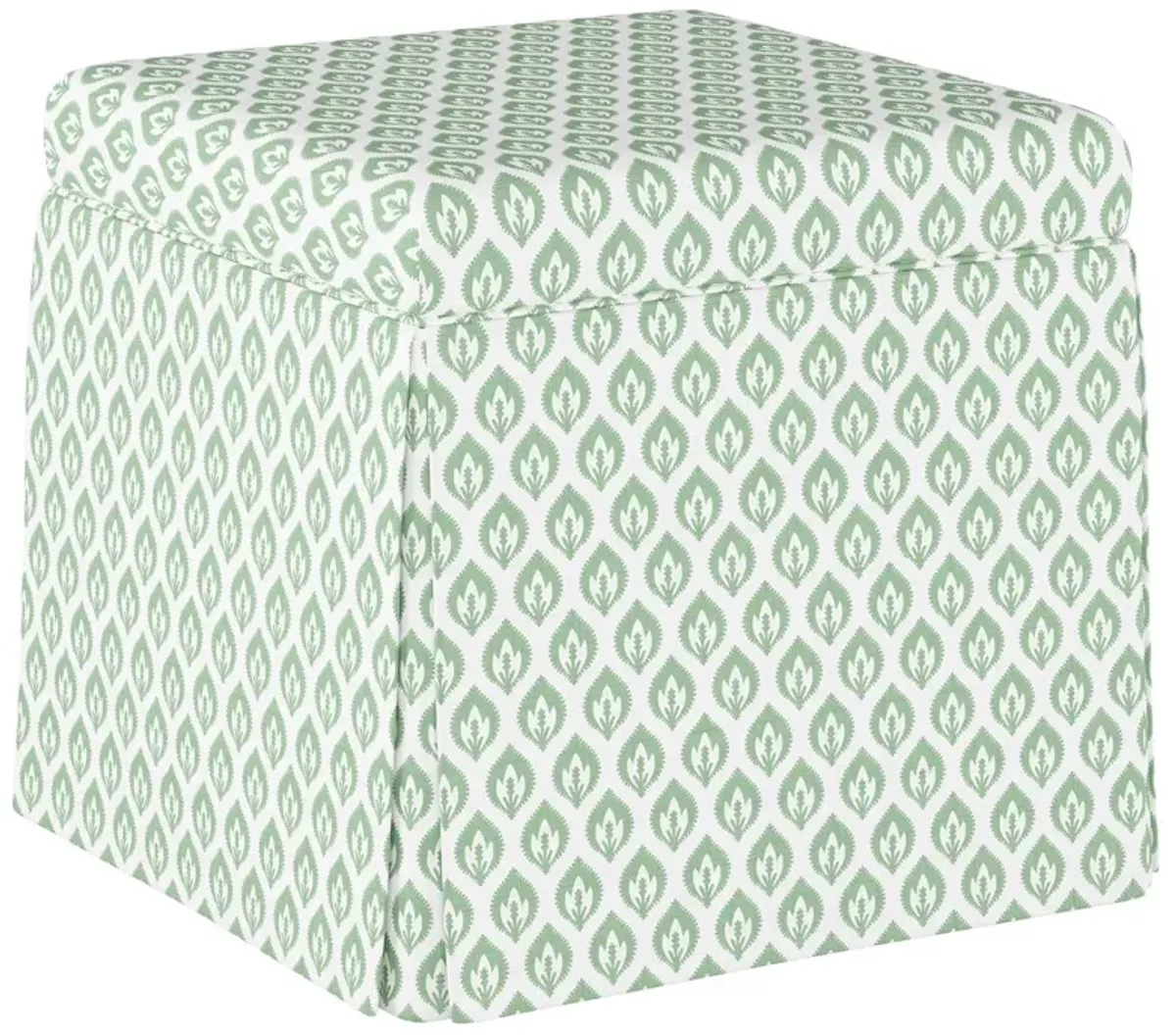 Anne Skirted Storage Ottoman, Petal Floral