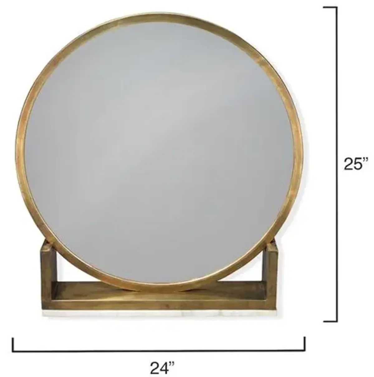 Odyssey Standing Accent Mirror - Antiqued Brass - Jamie Young Co. - Gold