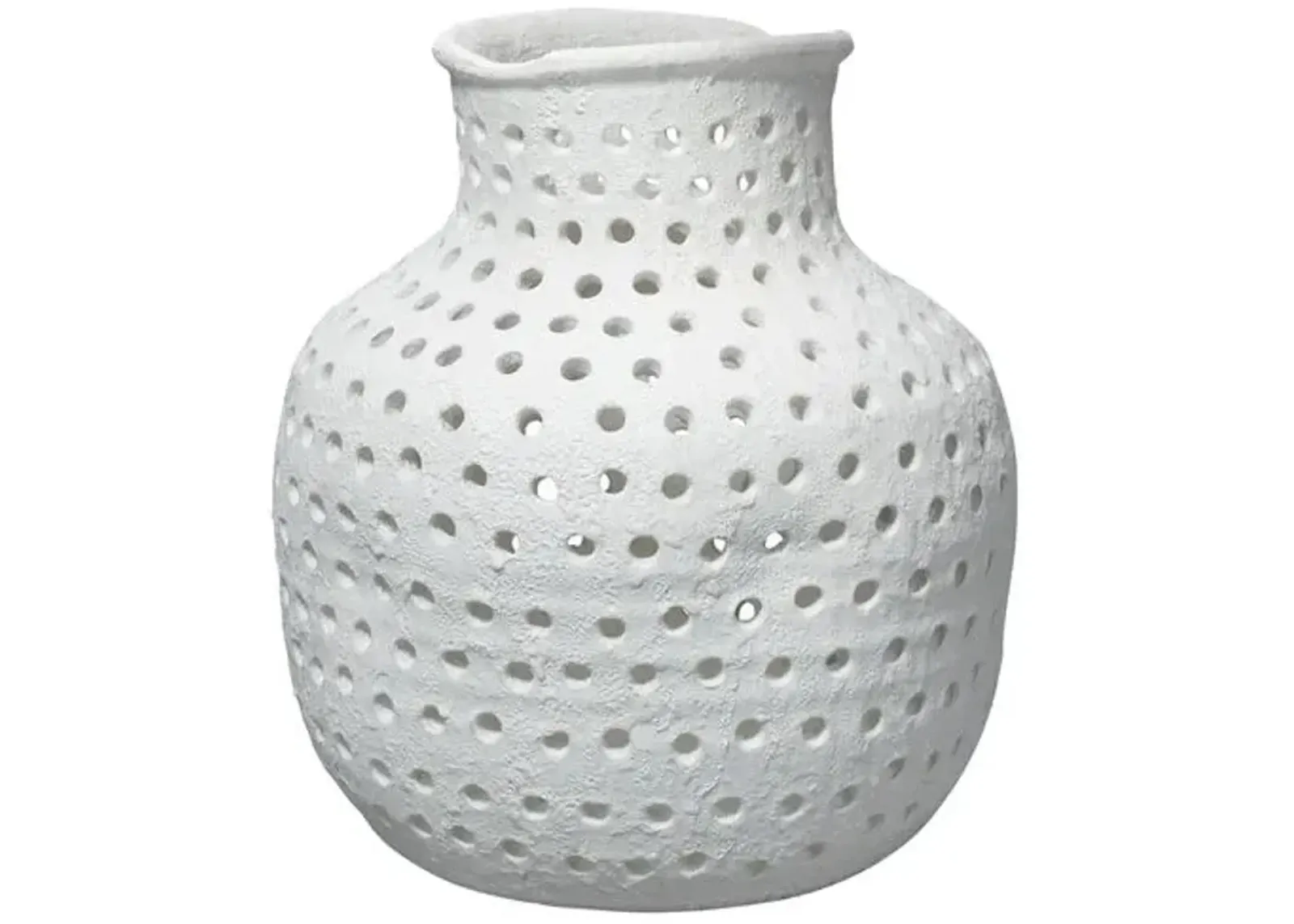 19" Porous Vase - Matte White - Jamie Young Co.