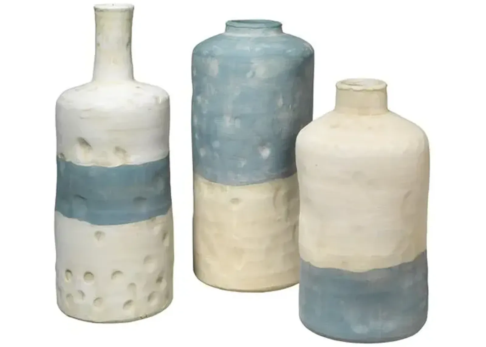 Asst. of 3 Sedona Vases - Blue/White - Jamie Young Co.