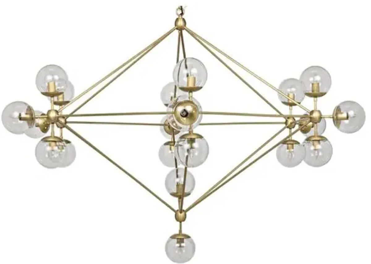 Pluto Chandelier - Antiqued Brass - Noir