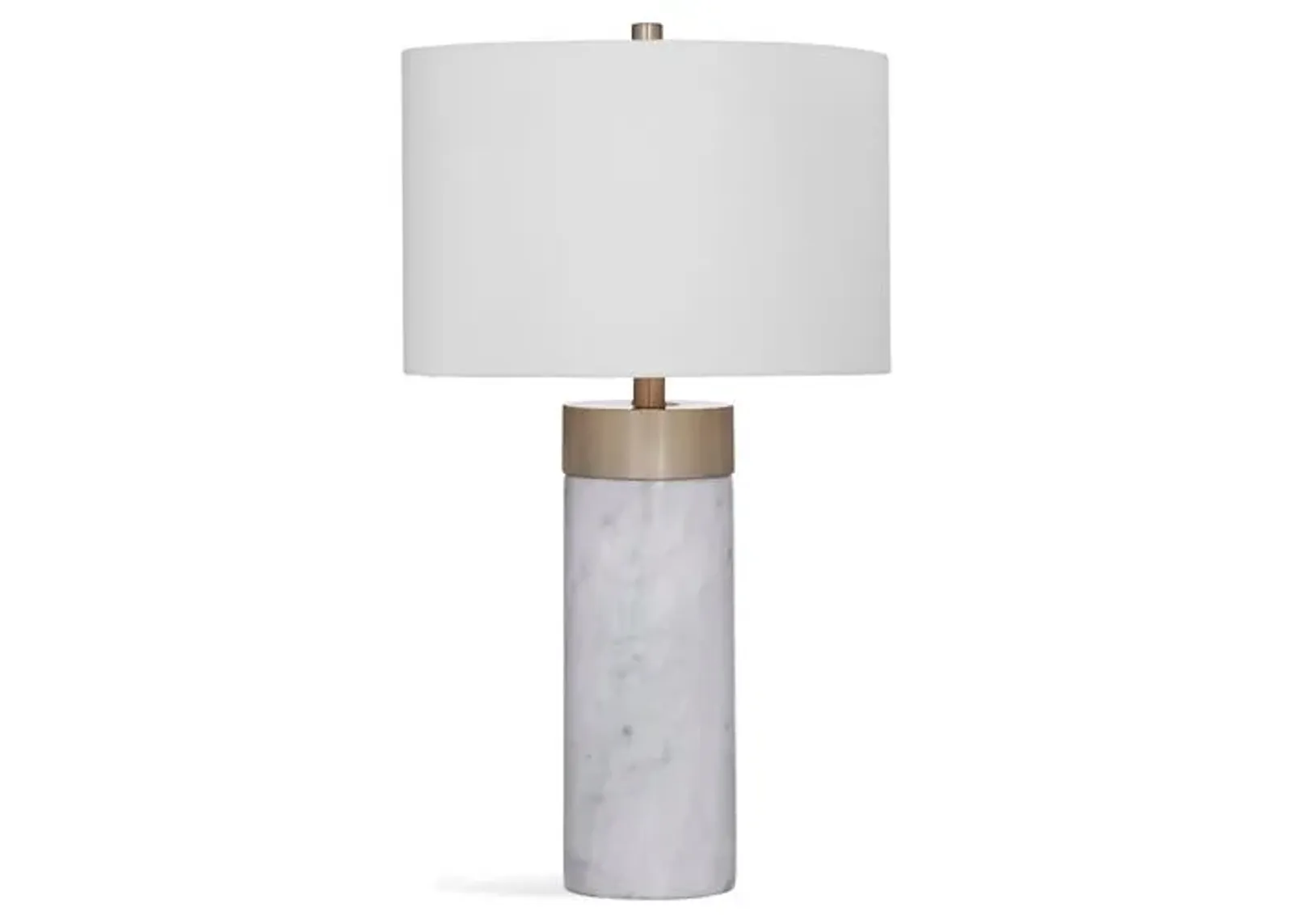 Allen Marble Table Lamp - White/Antiqued Brass