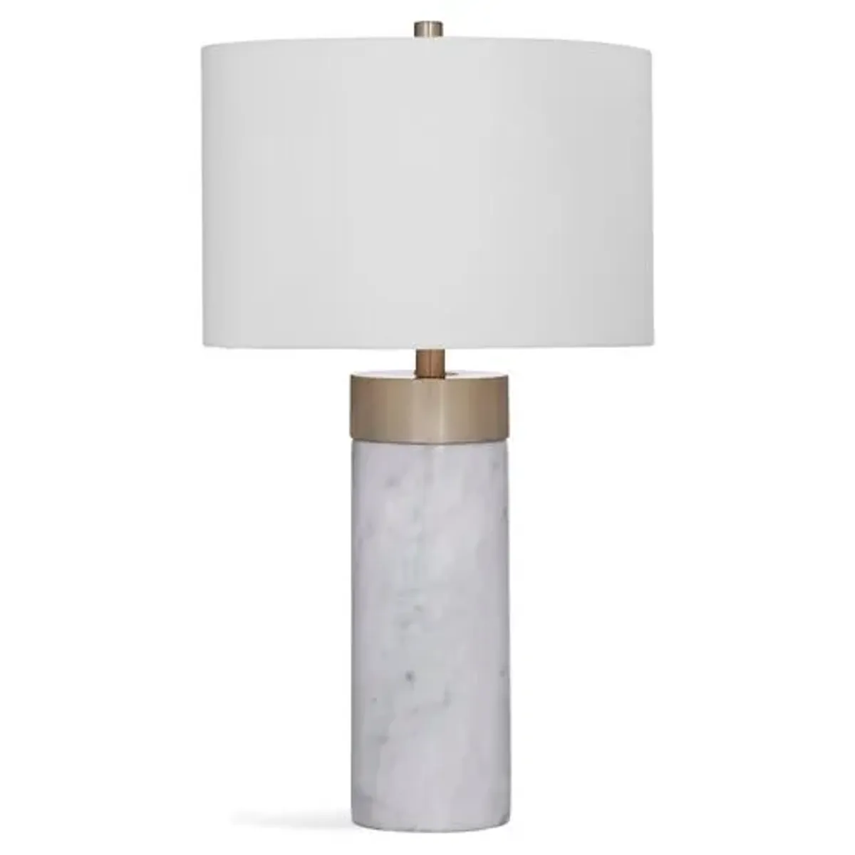 Allen Marble Table Lamp - White/Antiqued Brass