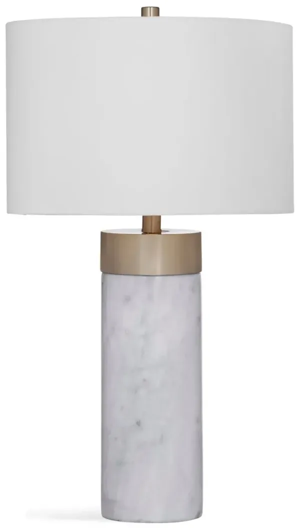 Allen Marble Table Lamp - White/Antiqued Brass