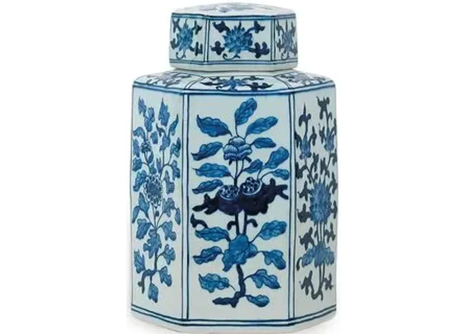 16" Four Seasons Decorative Jar - Blue/White - Port 68