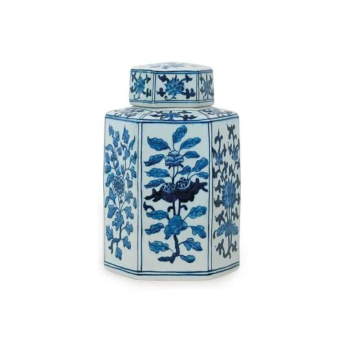 16" Four Seasons Decorative Jar - Blue/White - Port 68