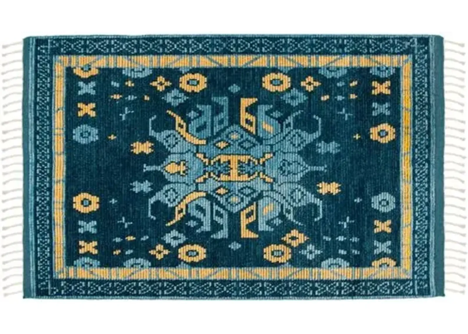 Keira Hand-Knotted Rug - Teal - Blue - Blue