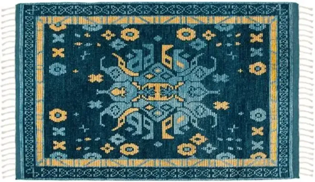 Keira Hand-Knotted Rug - Teal - Blue - Blue