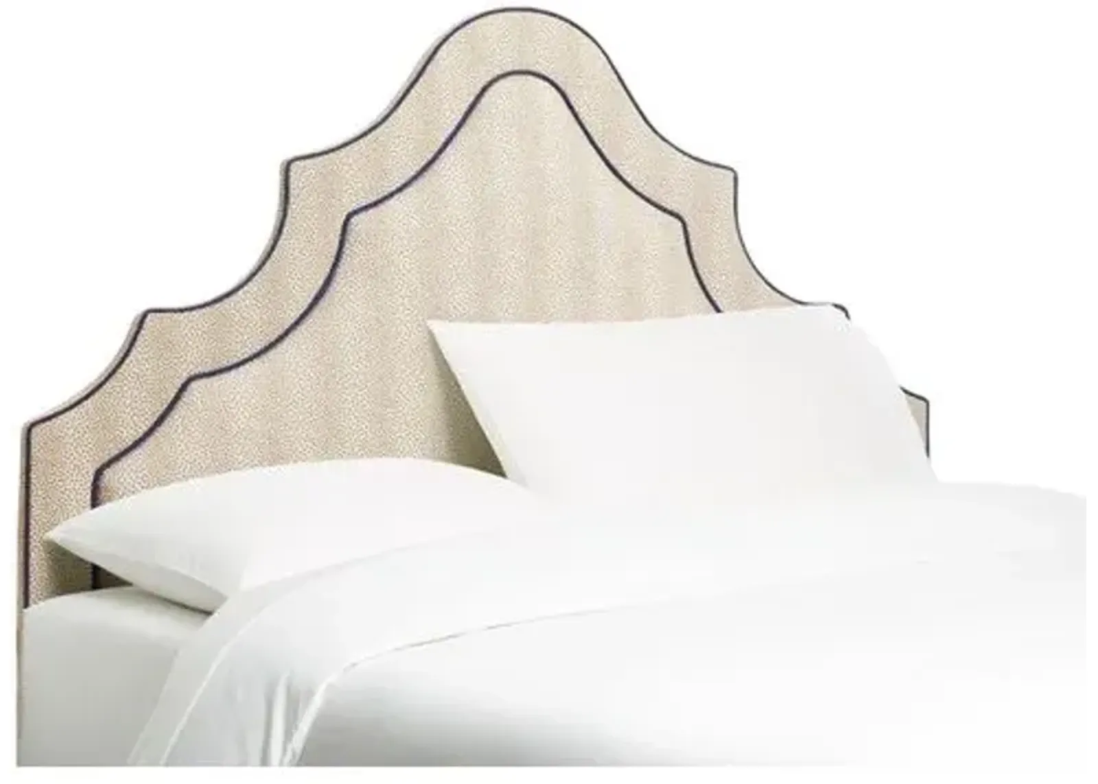 Dorset Arched Headboard - Beige/Navy