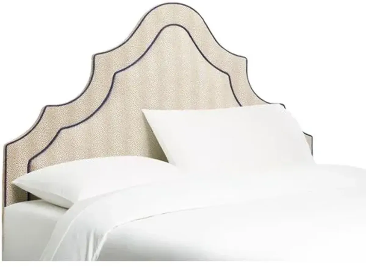 Dorset Arched Headboard - Beige/Navy