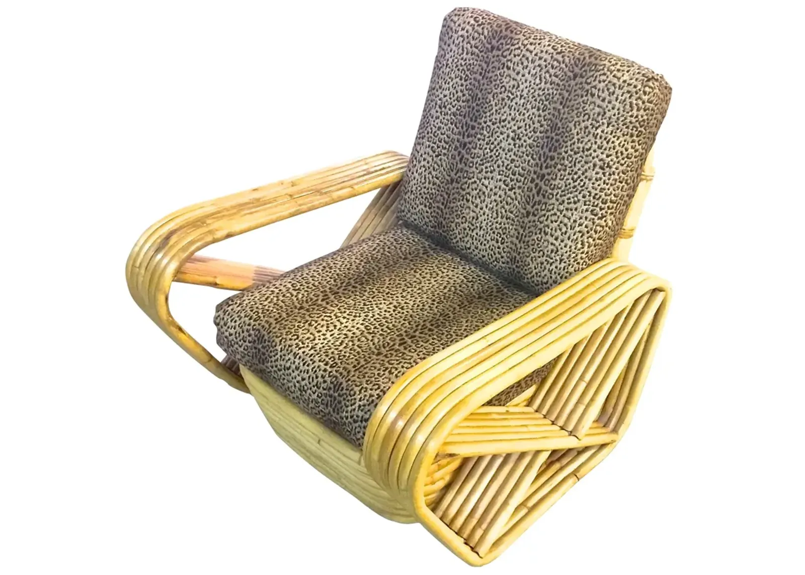 Midcentury Rattan & Leopard Club Chair - Vermilion Designs