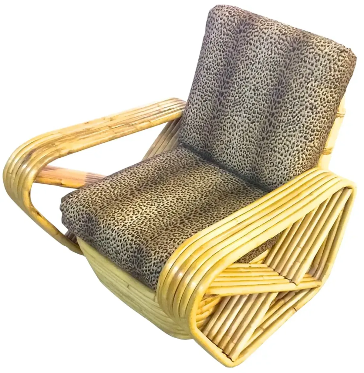 Midcentury Rattan & Leopard Club Chair - Vermilion Designs