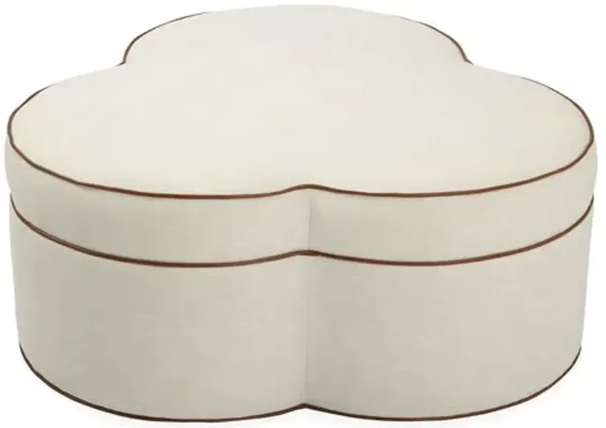 Portsmouth Upholstered Ottoman - Ivory Crypton