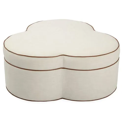 Portsmouth Upholstered Ottoman - Ivory Crypton