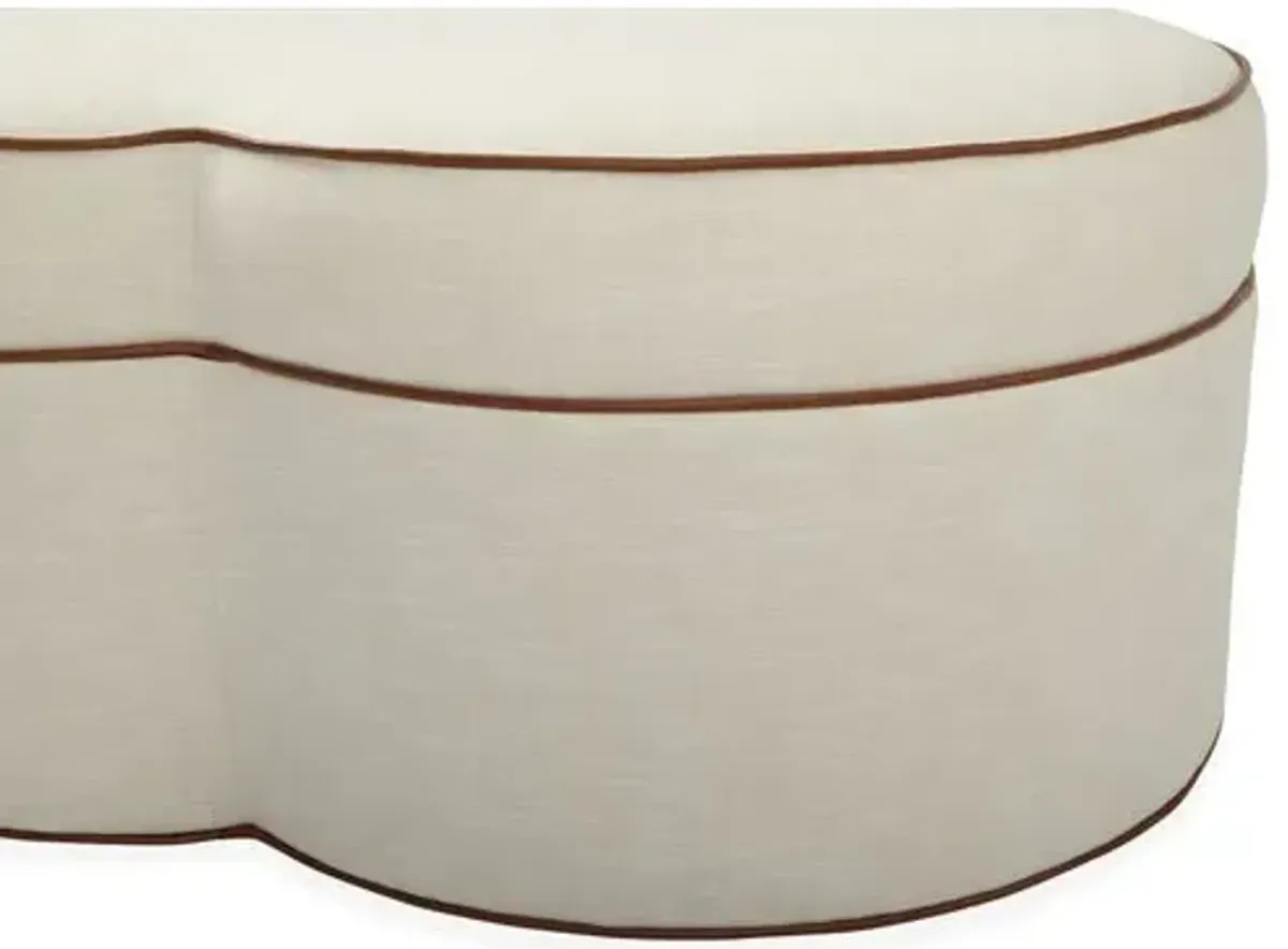 Portsmouth Upholstered Ottoman - Ivory Crypton