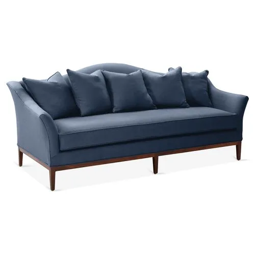 Eloise Camelback Sofa - Navy Linen