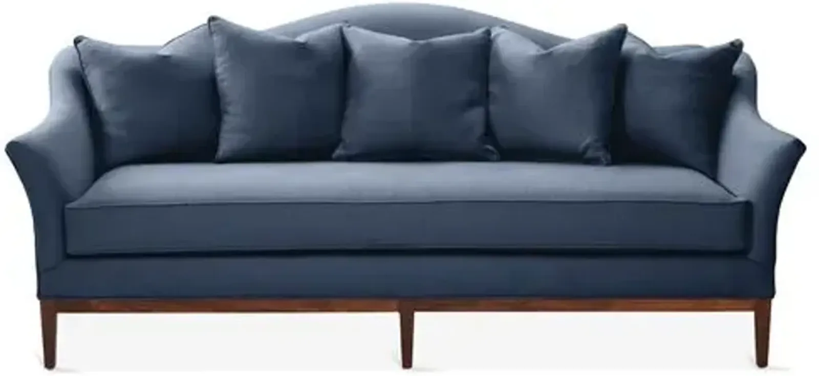 Eloise Camelback Sofa - Navy Linen