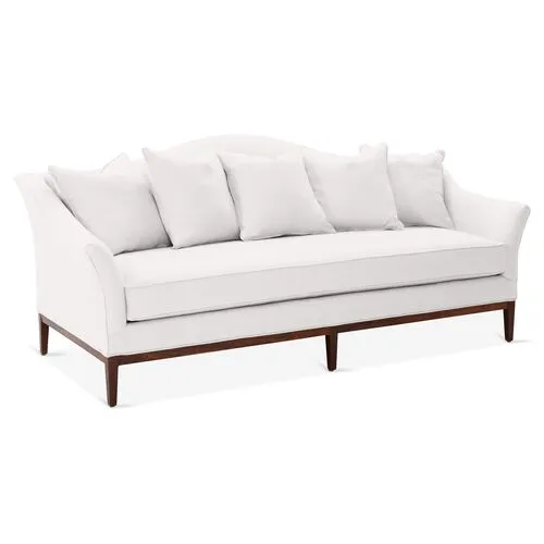 Eloise Camelback Sofa - White Linen