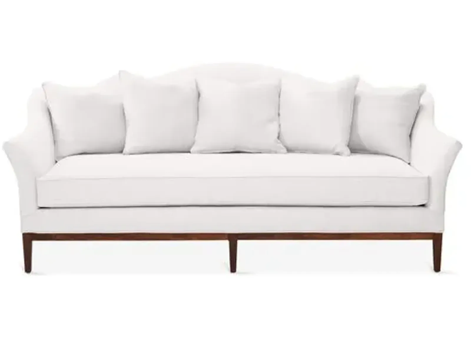 Eloise Camelback Sofa - White Linen