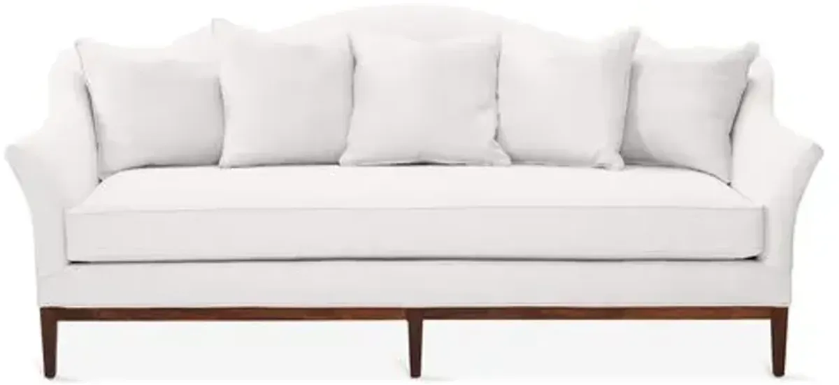 Eloise Camelback Sofa - White Linen