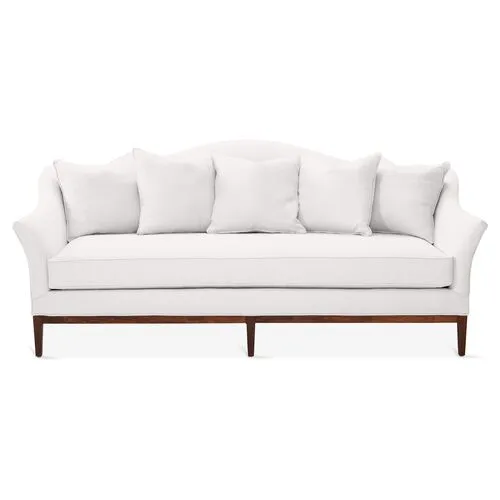 Eloise Camelback Sofa - White Linen